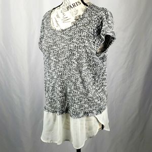 {Maurices} Blouse black white Shear